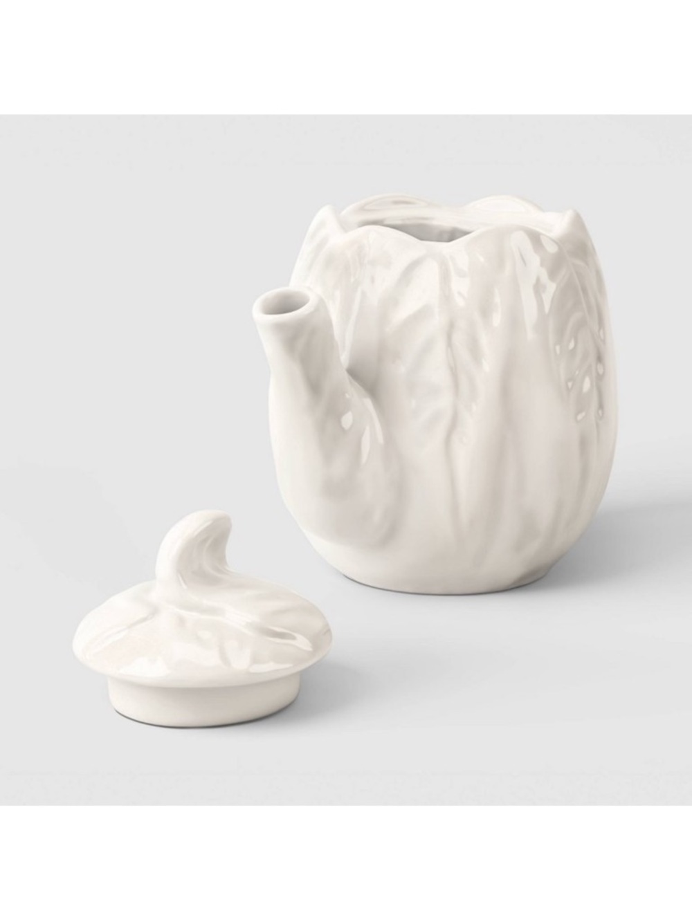 34fl 0z Stoneware Radicchio TeaPot in white